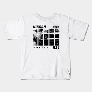 NISSAN SKYLINE GTS R31 Black 'N White 3 Kids T-Shirt